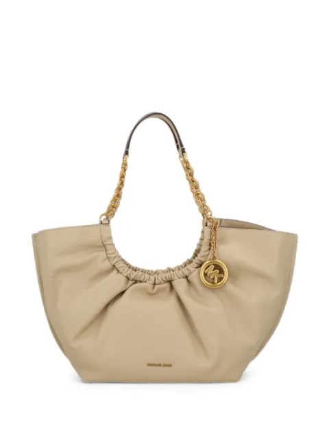 Michael Michael Kors large Indie logo-charm ruched-detailing tote bag