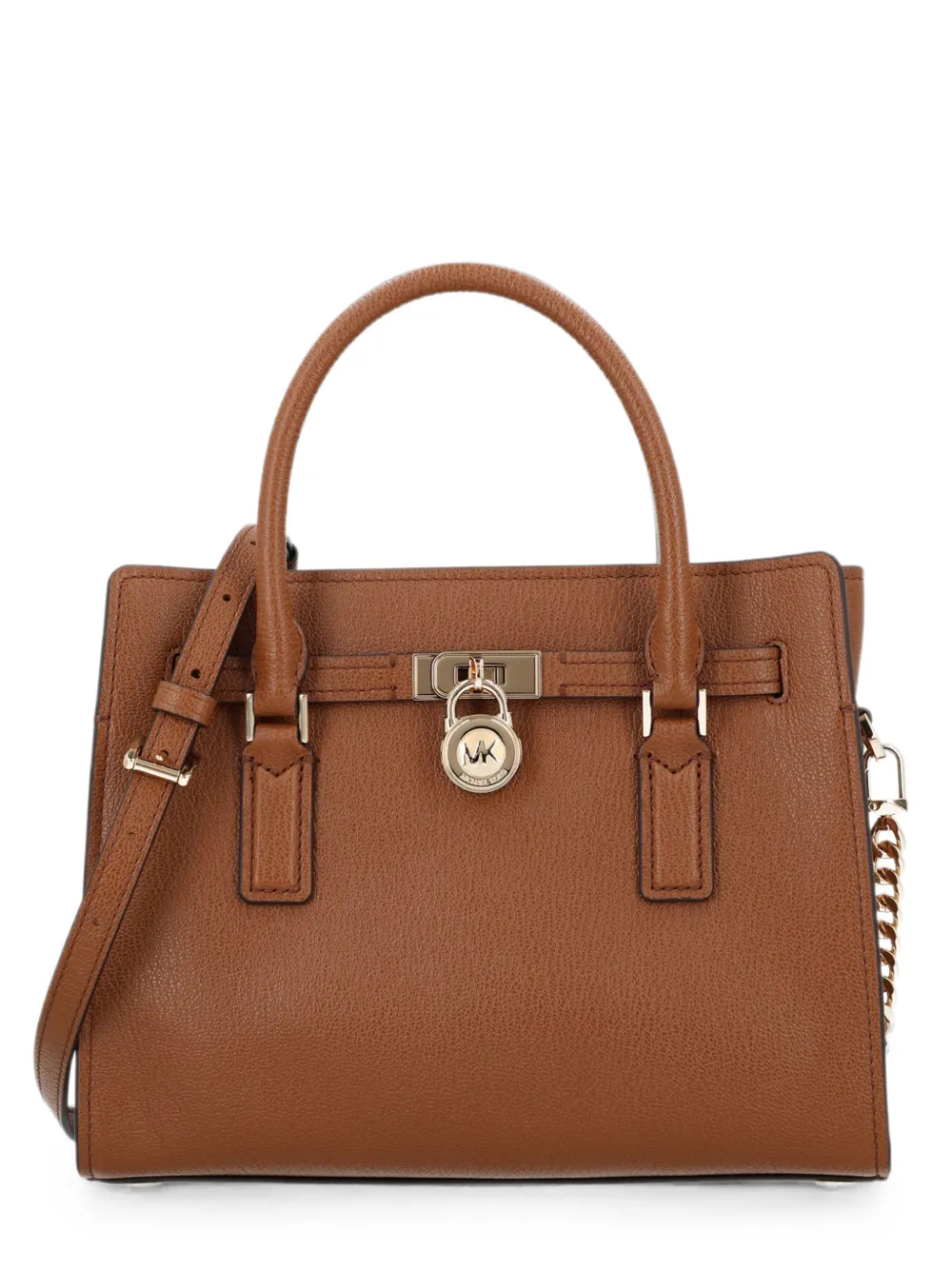 Michael Kors Hamilton logo-pendant pebbled-texture tote bag Bruin