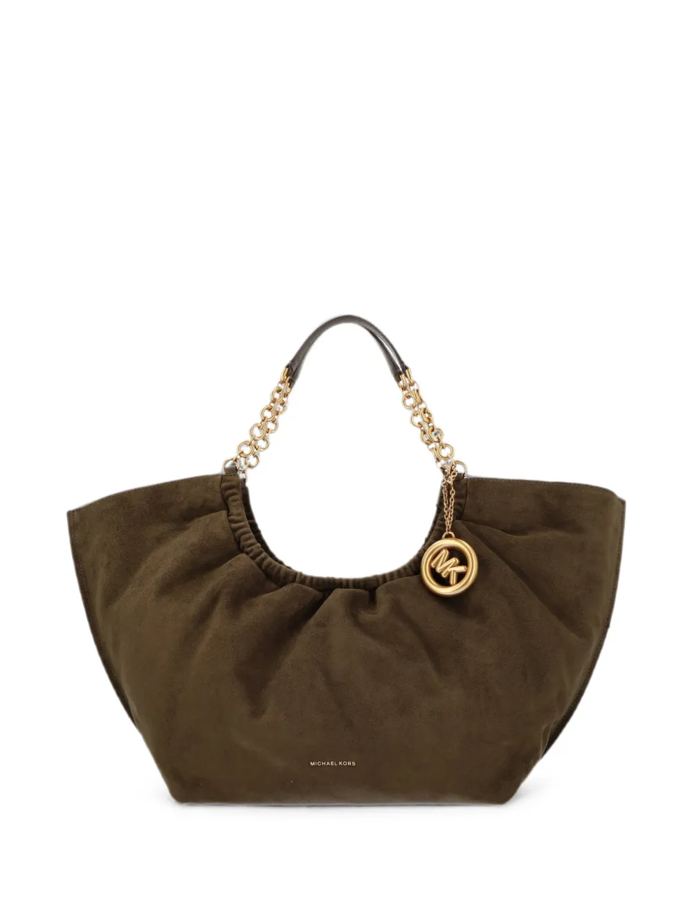 Michael Kors large Indie logo-charm ruched-detailing tote bag Bruin