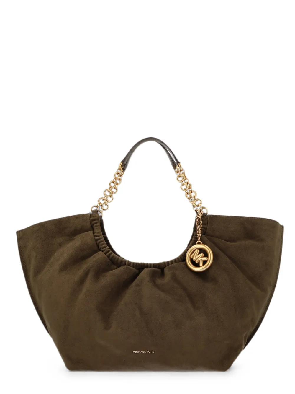 Michael Kors large Indie logo-charm ruched-detailing tote bag Bruin