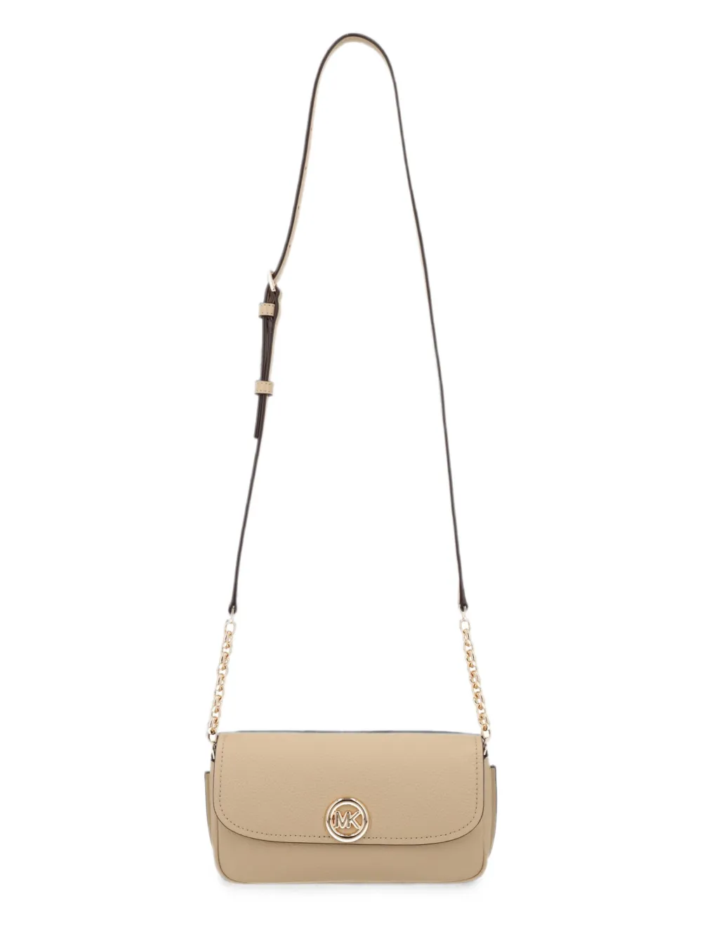 Michael Kors small Nolita logo-plaque leather crossbody bag Beige