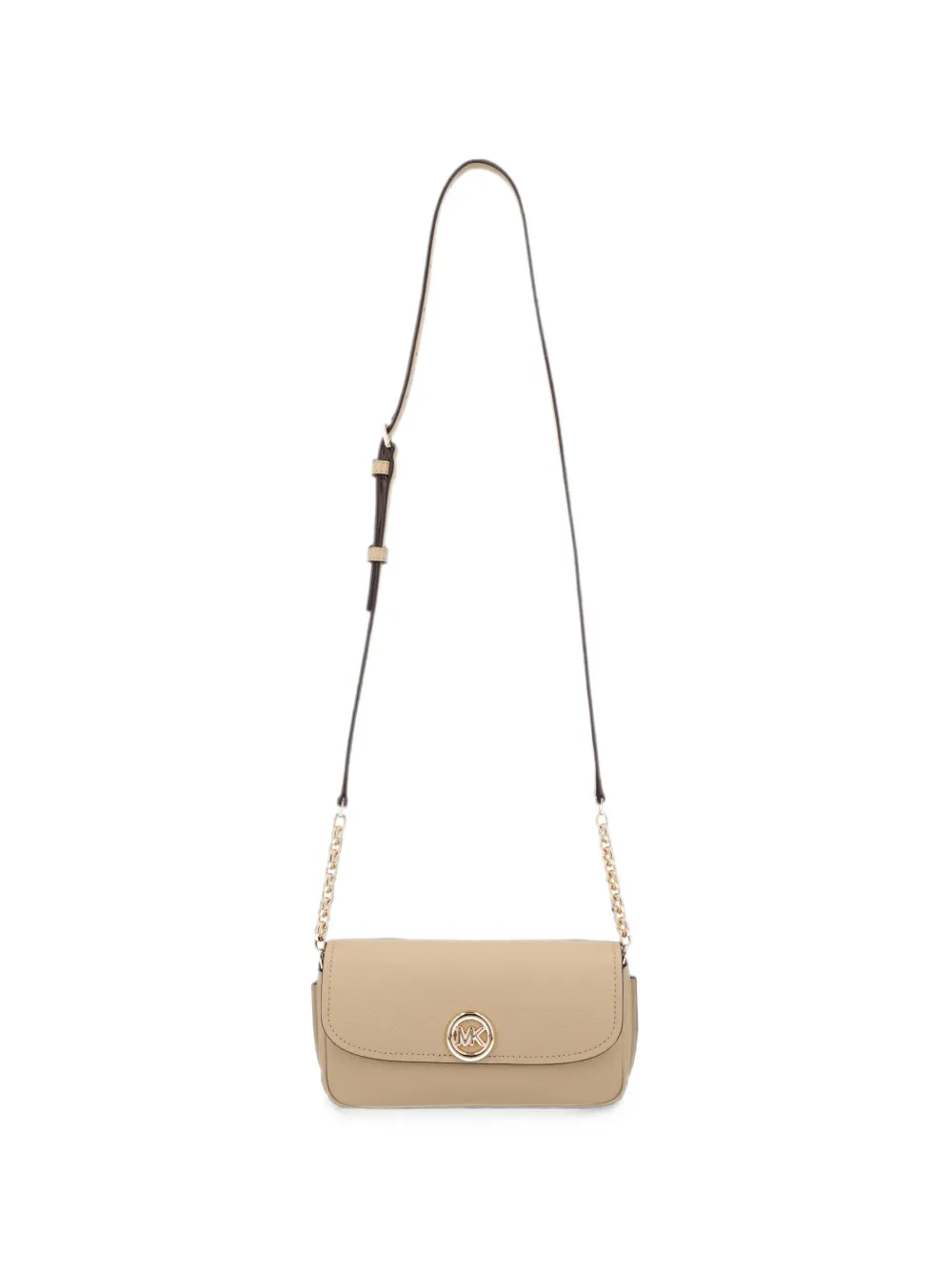 Michael Kors small Nolita logo-plaque leather crossbody bag Beige
