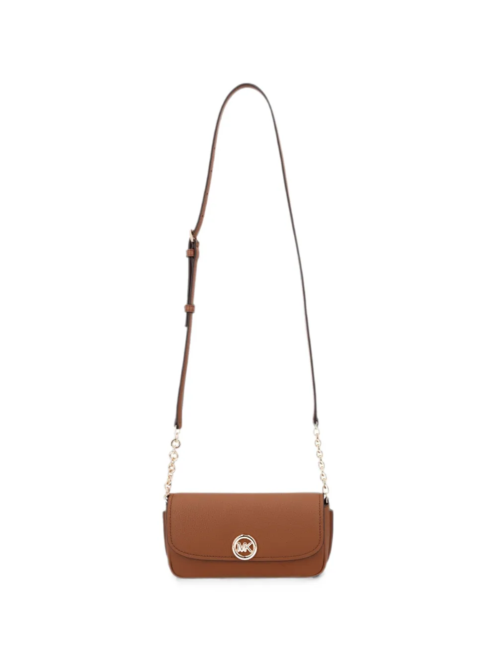Michael Kors small Nolita logo-plaque pebbled-leather crossbody bag Bruin