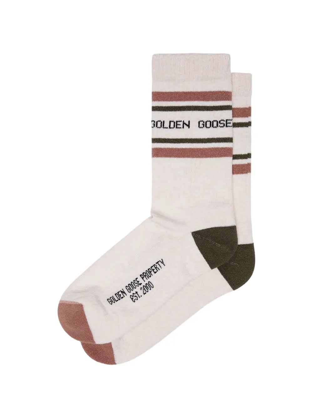 Golden Goose Logo-print Ribbed Socks In Neutrals