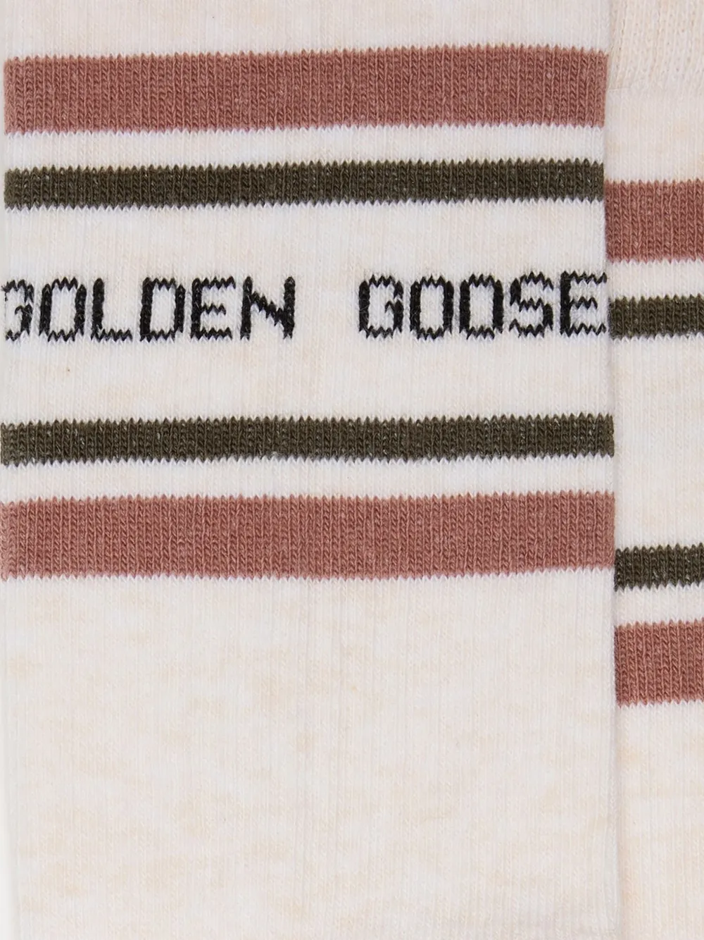 Golden Goose logo-print ribbed socks - Beige