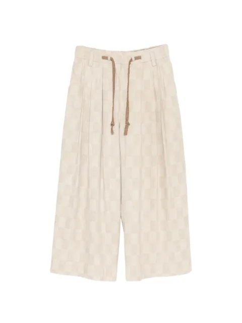 Ziggy Chen checkered drawstring trousers