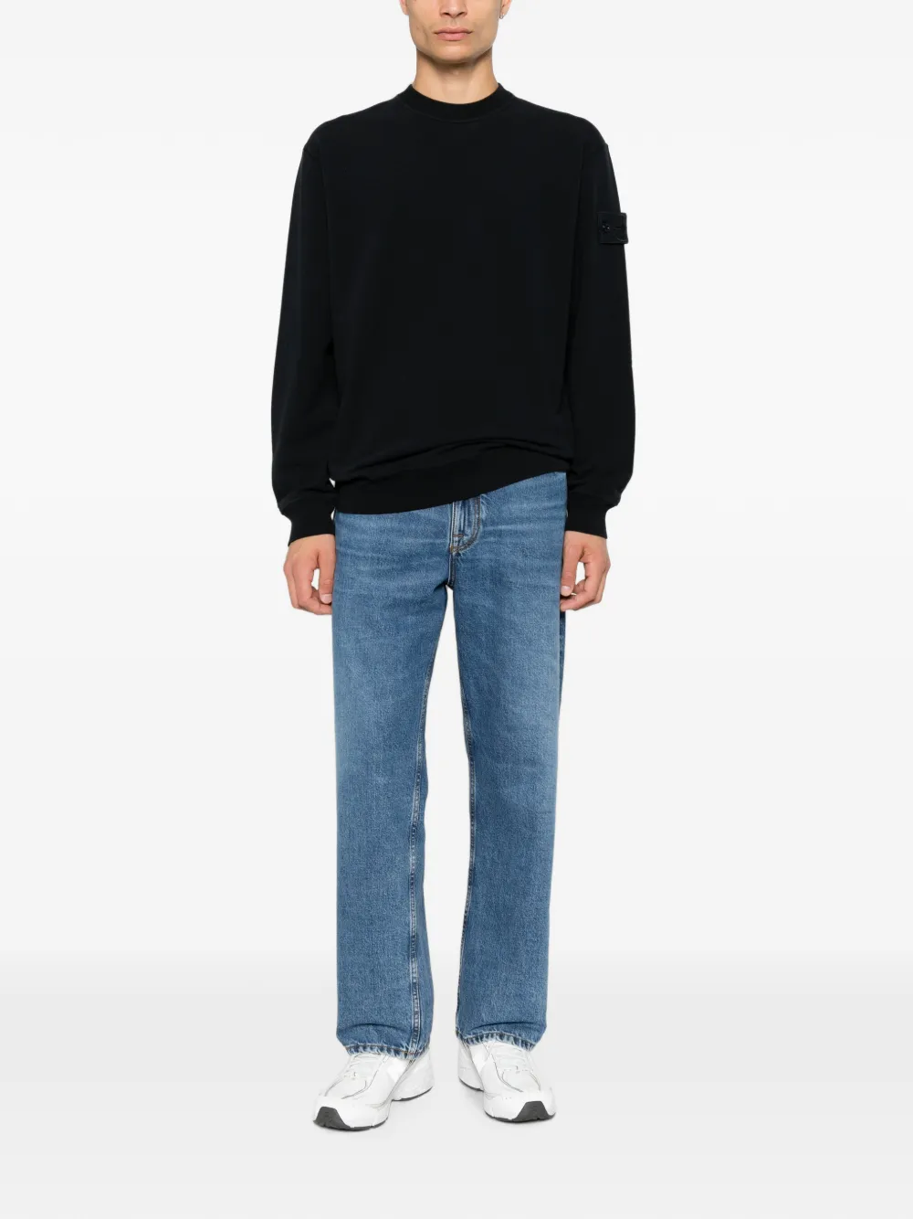 Stone Island 6100069 stretch cotton fleece Ghost Piece sweatshirt Blauw