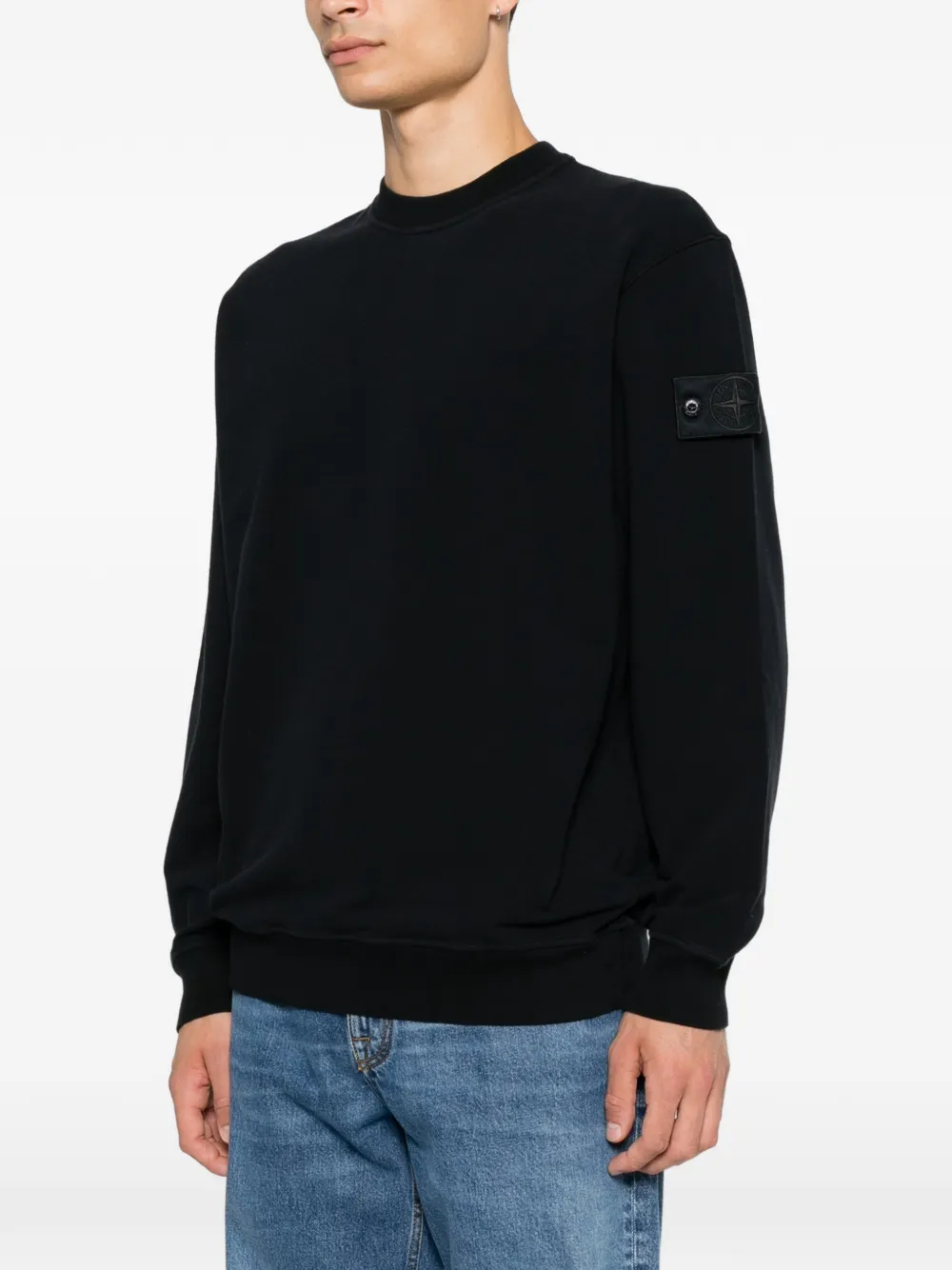 Stone Island 6100069 stretch cotton fleece Ghost Piece sweatshirt Blauw