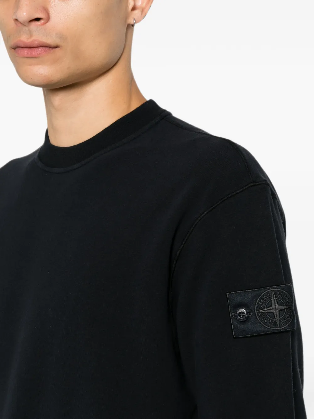 Stone Island 6100069 stretch cotton fleece Ghost Piece sweatshirt Blauw
