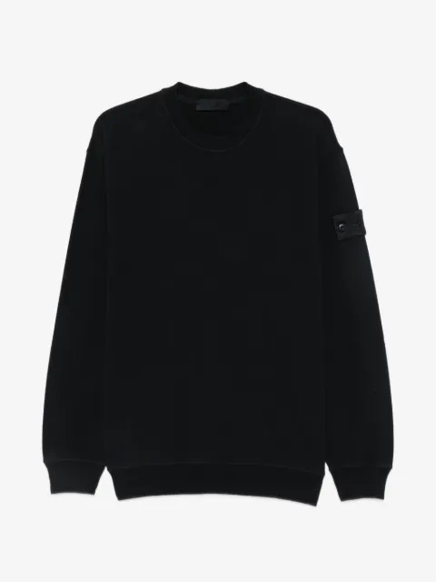 Stone Island logo-patch long-sleeve sweater