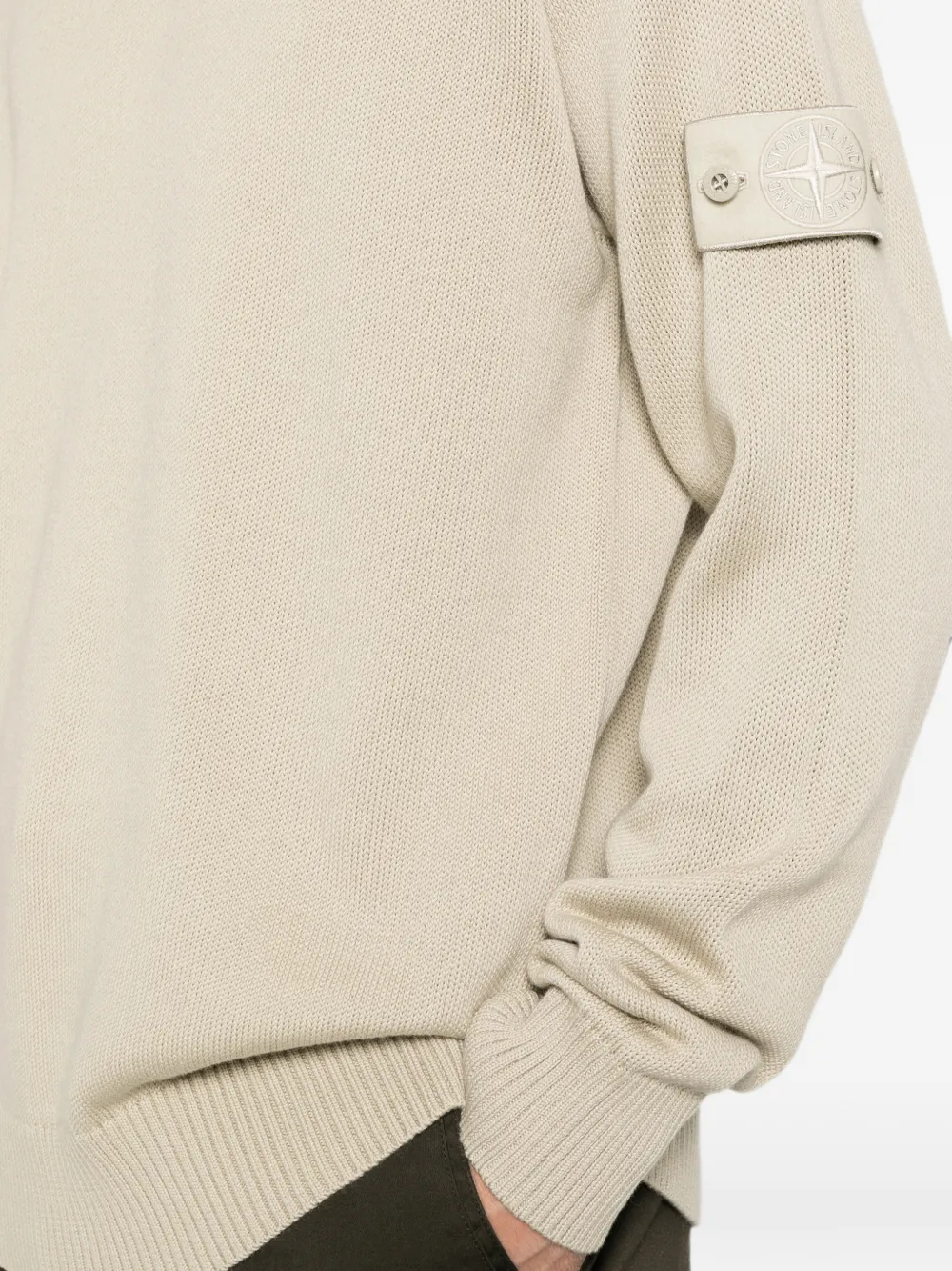 Stone Island 5100063 cotton cashmere Ghost Piece sweater Beige