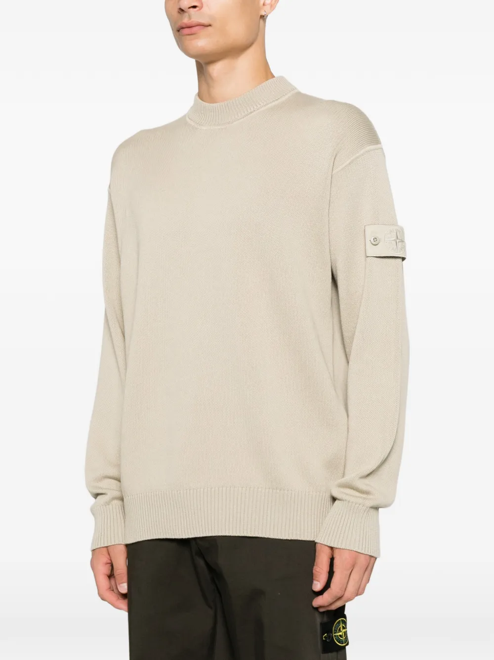 Stone Island 5100063 cotton cashmere Ghost Piece sweater Beige
