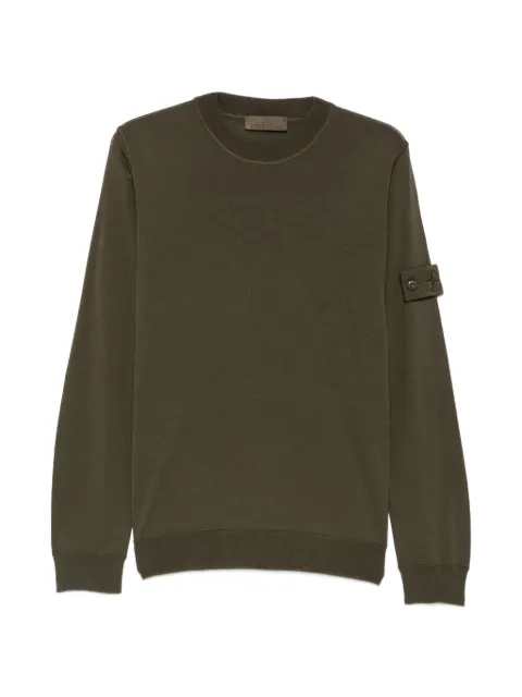 Stone Island logo-patch long-sleeve sweater