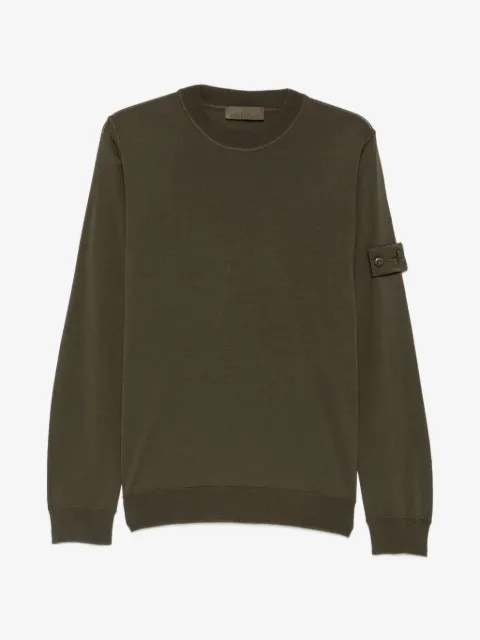 Stone Island logo-patch long-sleeve sweater