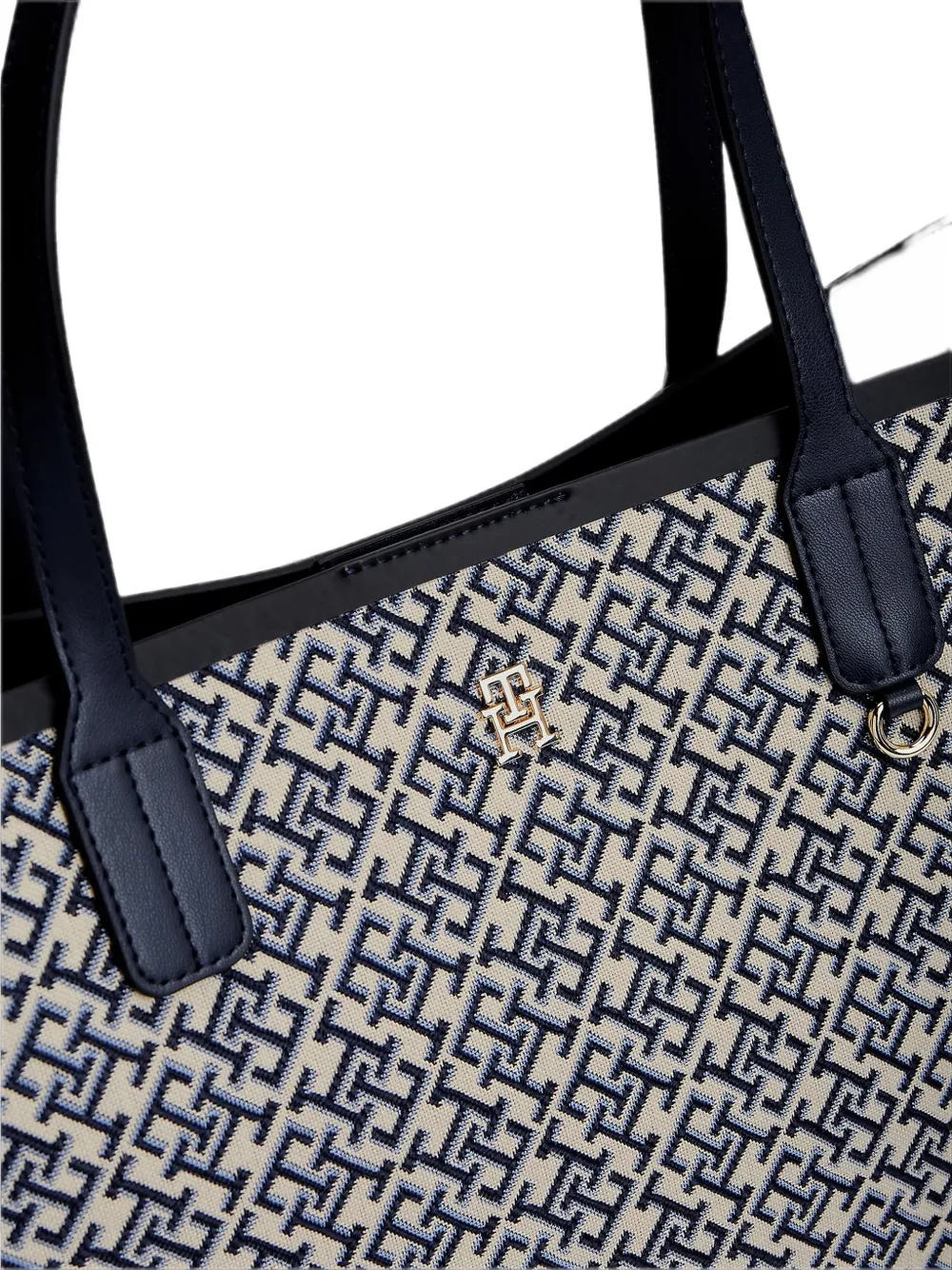 Tommy Hilfiger Shopper met monogram-patroon en logo-plakkaat Blauw