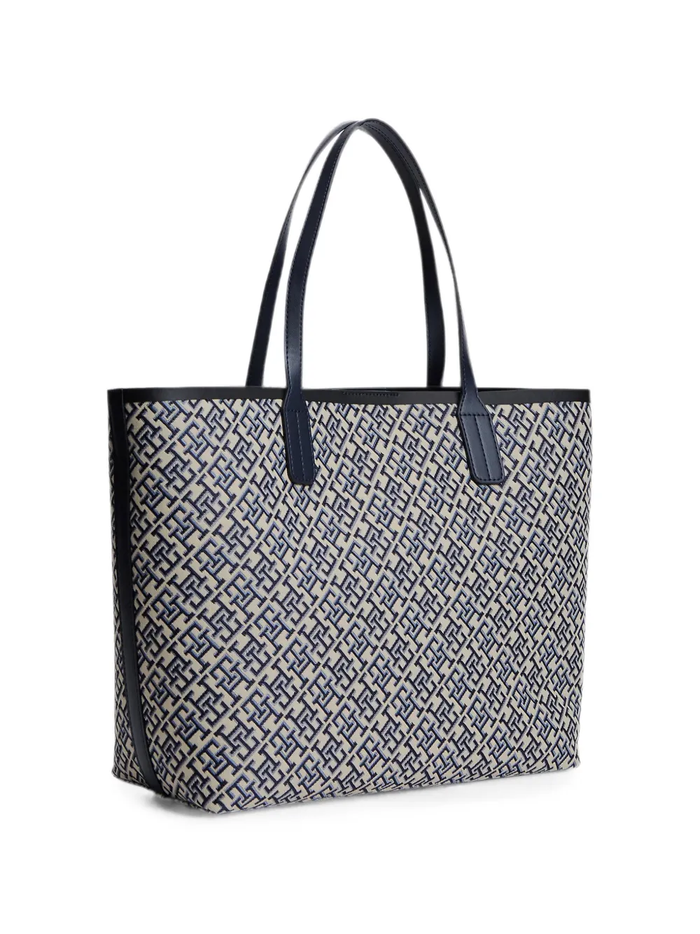 Tommy Hilfiger Shopper met monogram-patroon en logo-plakkaat Blauw
