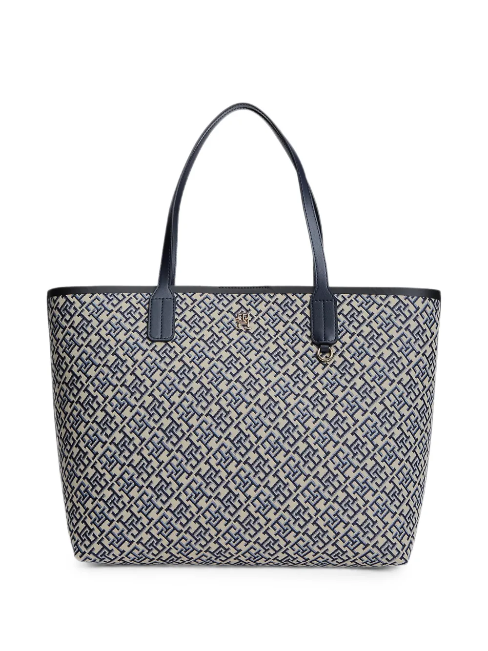 Tommy Hilfiger monogram-pattern logo-plaque tote bag - Blu