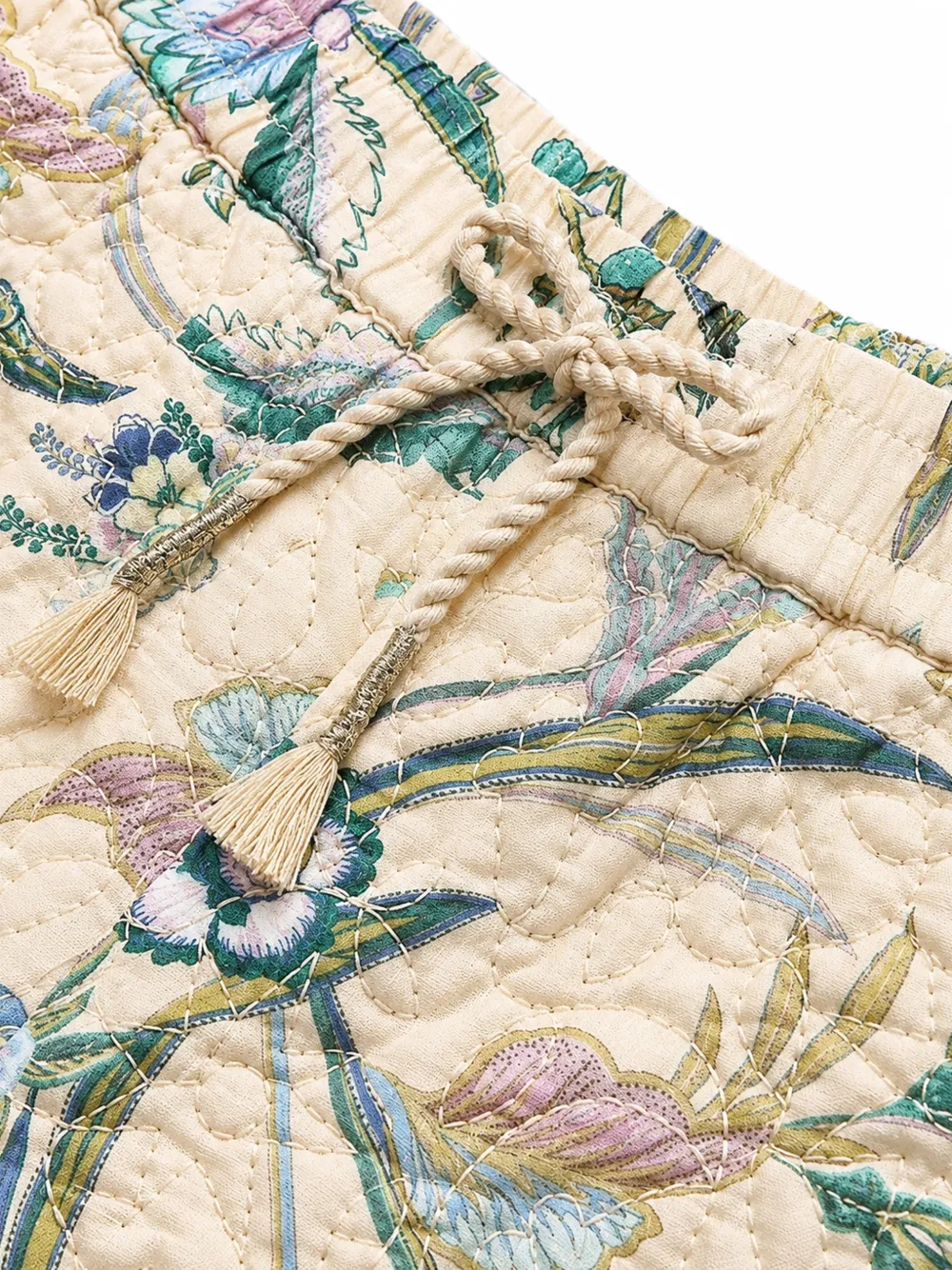 ZIMMERMANN Kids Indra shorts met gewelfde zoom en bloemen-print Beige