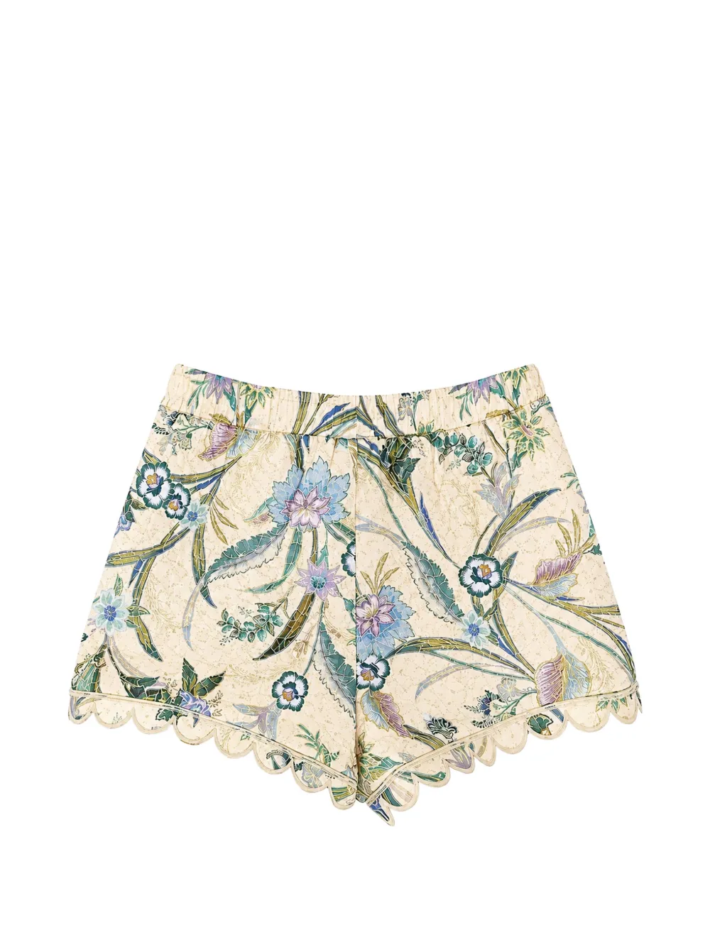 ZIMMERMANN Kids Indra shorts met gewelfde zoom en bloemen-print Beige