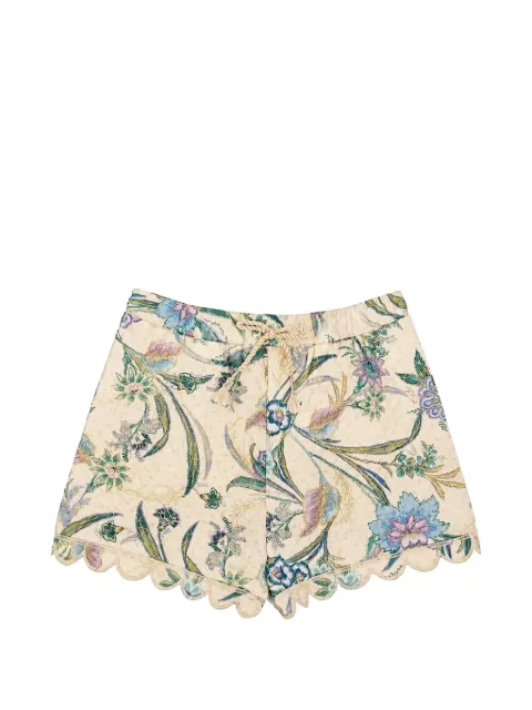ZIMMERMANN Kids Indra floral-print scalloped-hem shorts