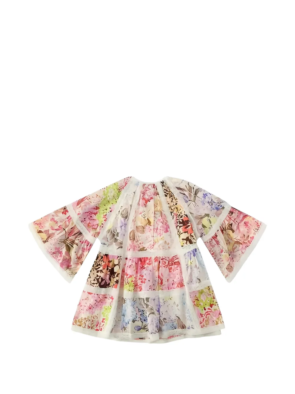 ZIMMERMANN Kids Solstice jurk met patchwork en bloemenprint Roze