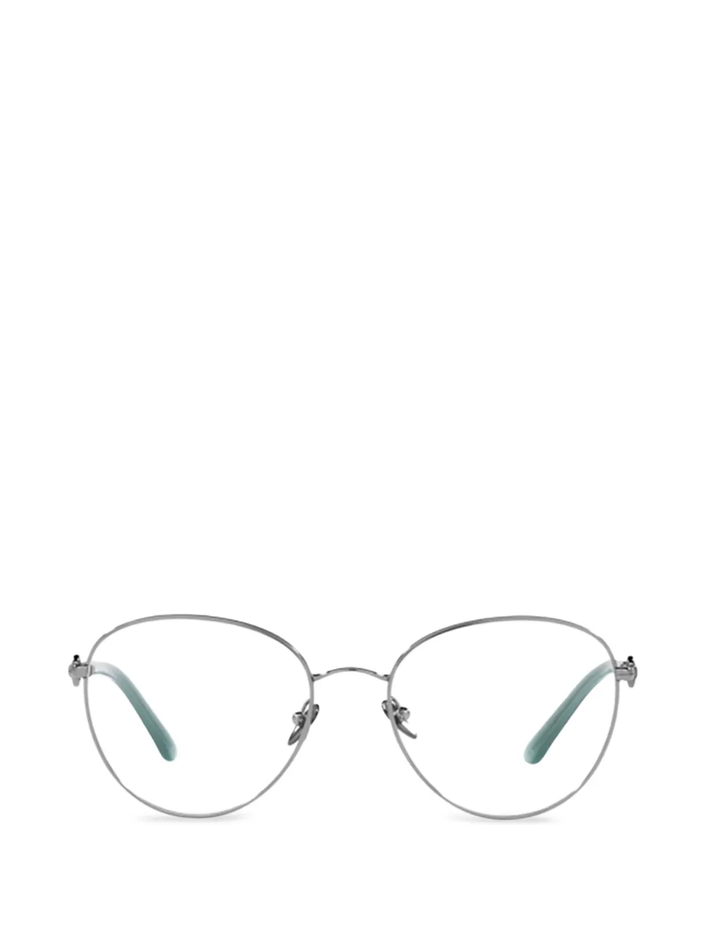 Giorgio Armani logo-plaque round-frame glasses · One Size