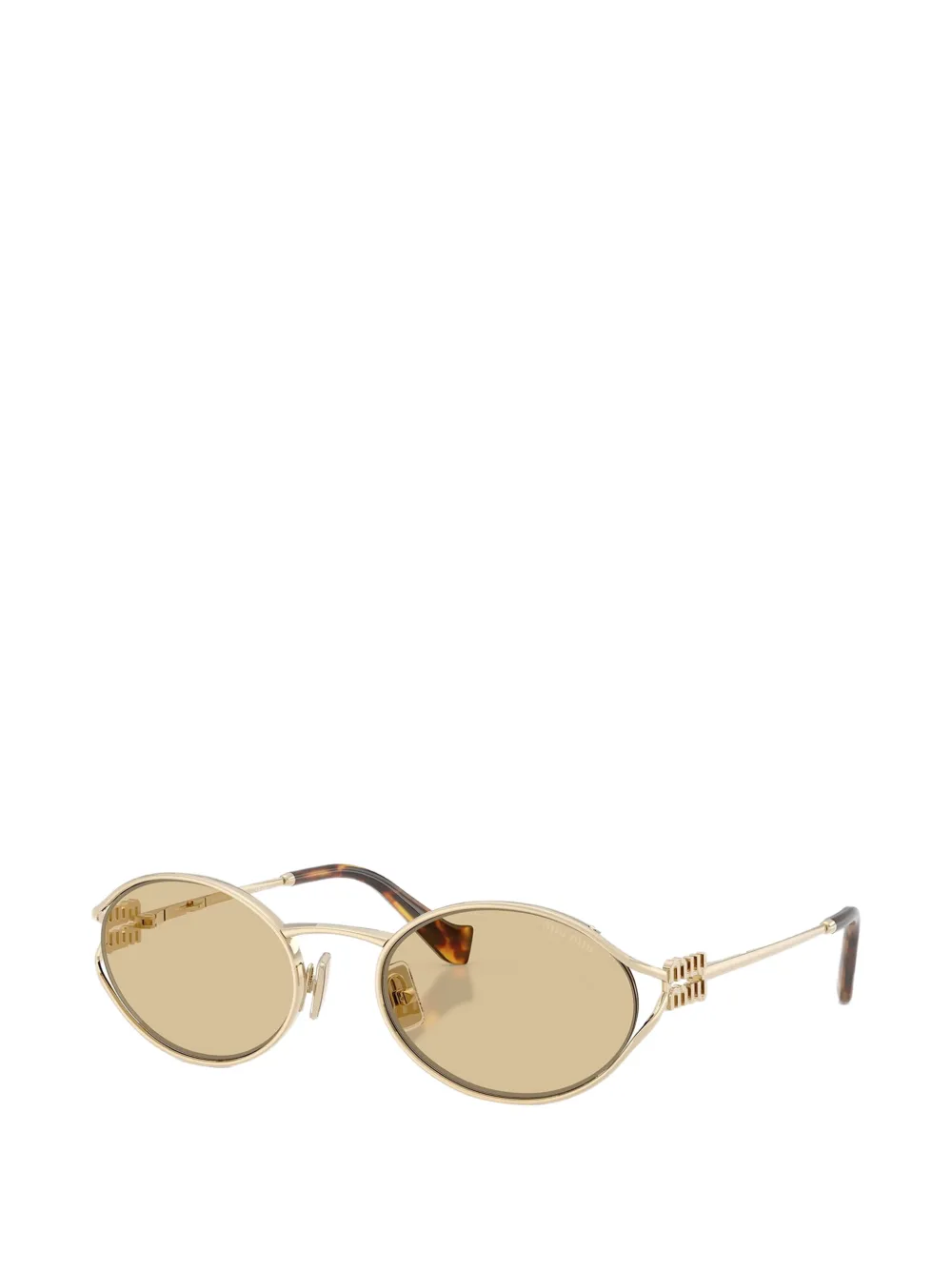 Miu Eyewear Zonnebril met ovalen montuur Goud