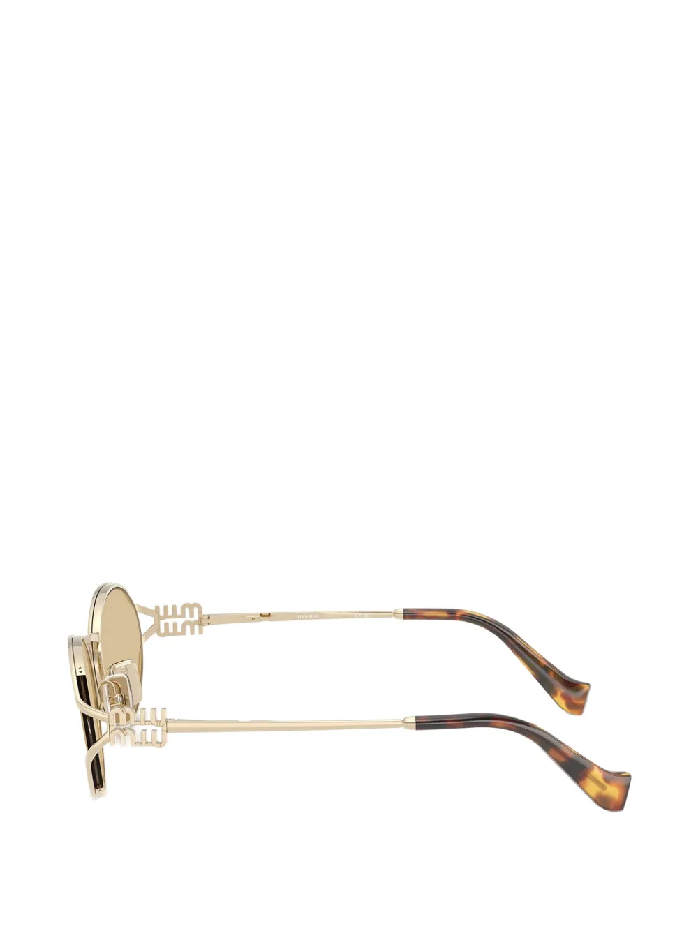 Miu Eyewear Zonnebril met ovalen montuur Goud