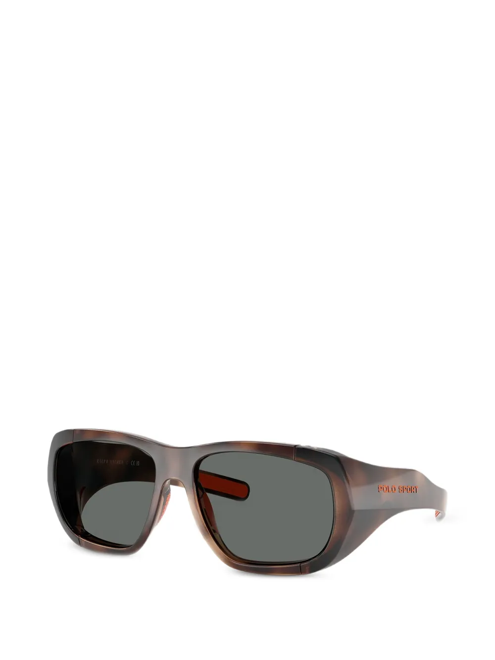 POLO RALPH LAUREN EYEWEAR Zonnebril met vierkant montuur en schildpadschild design Bruin