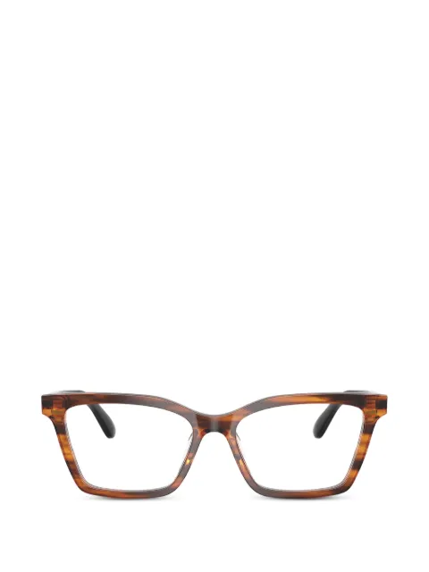 Emporio Armani striped rectangle-frame glasses