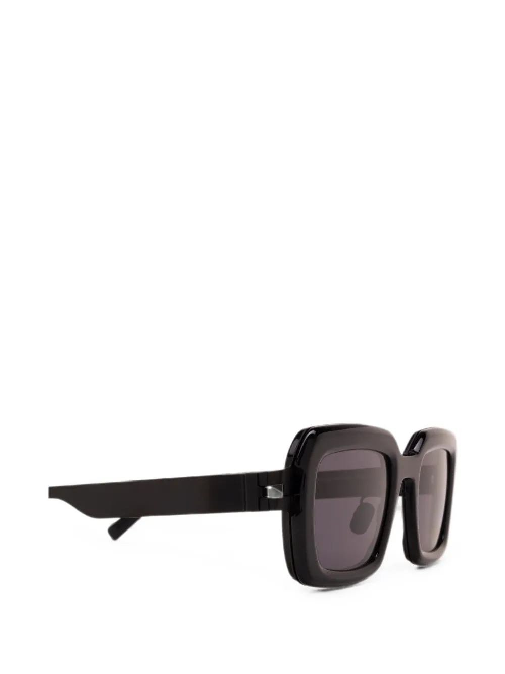 Mykita Una zonnebril met rechthoekig montuur Zwart