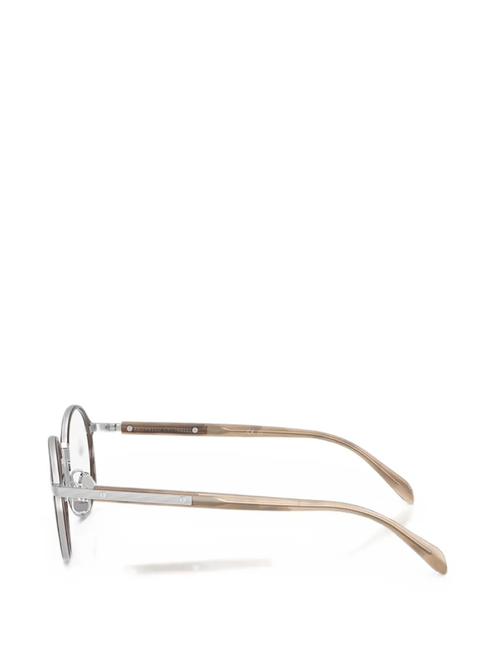 Brunello Cucinelli Tyler bril met rond montuur Bruin