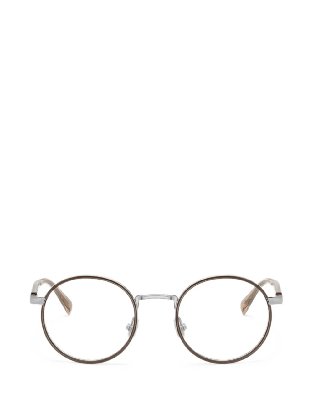 Brunello Cucinelli lunettes de vue Tyler 003 à monture ronde - Marron Brunello Cucinelli lunettes de vue Tyler 003 à monture ronde - Marron