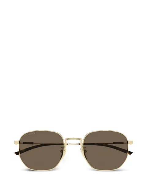 Gucci Eyewear Web-stripe geometric-frame sunglasses