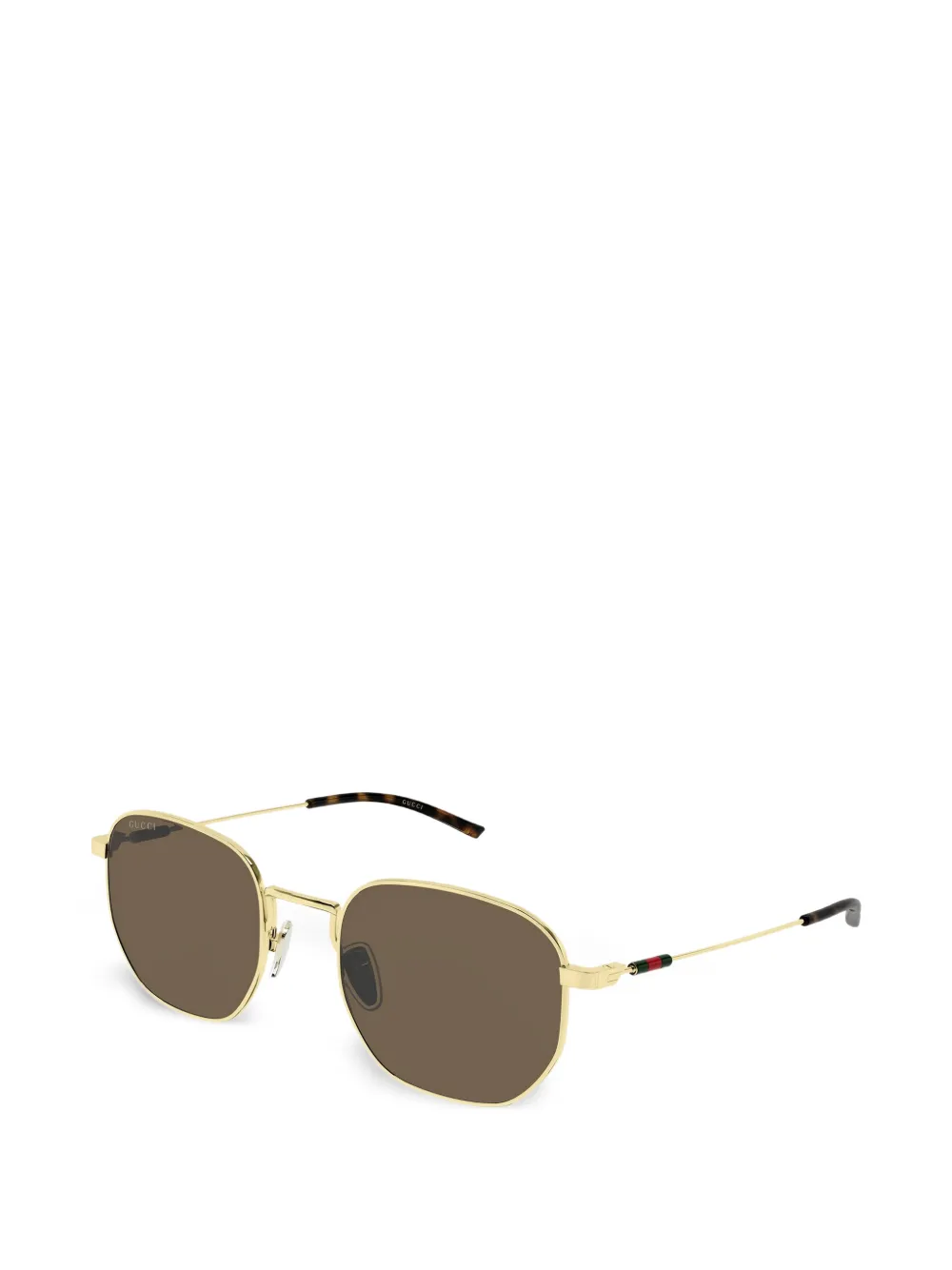 Gucci Eyewear Zonnebril met geometrisch montuur en Web-streep Goud