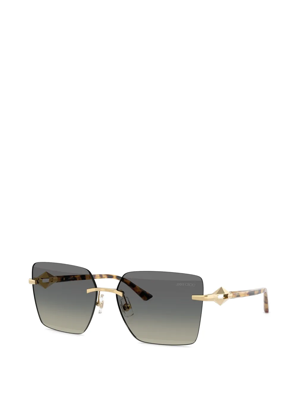 Jimmy Choo Eyewear Zonnebril met randloos vierkant montuur Goud