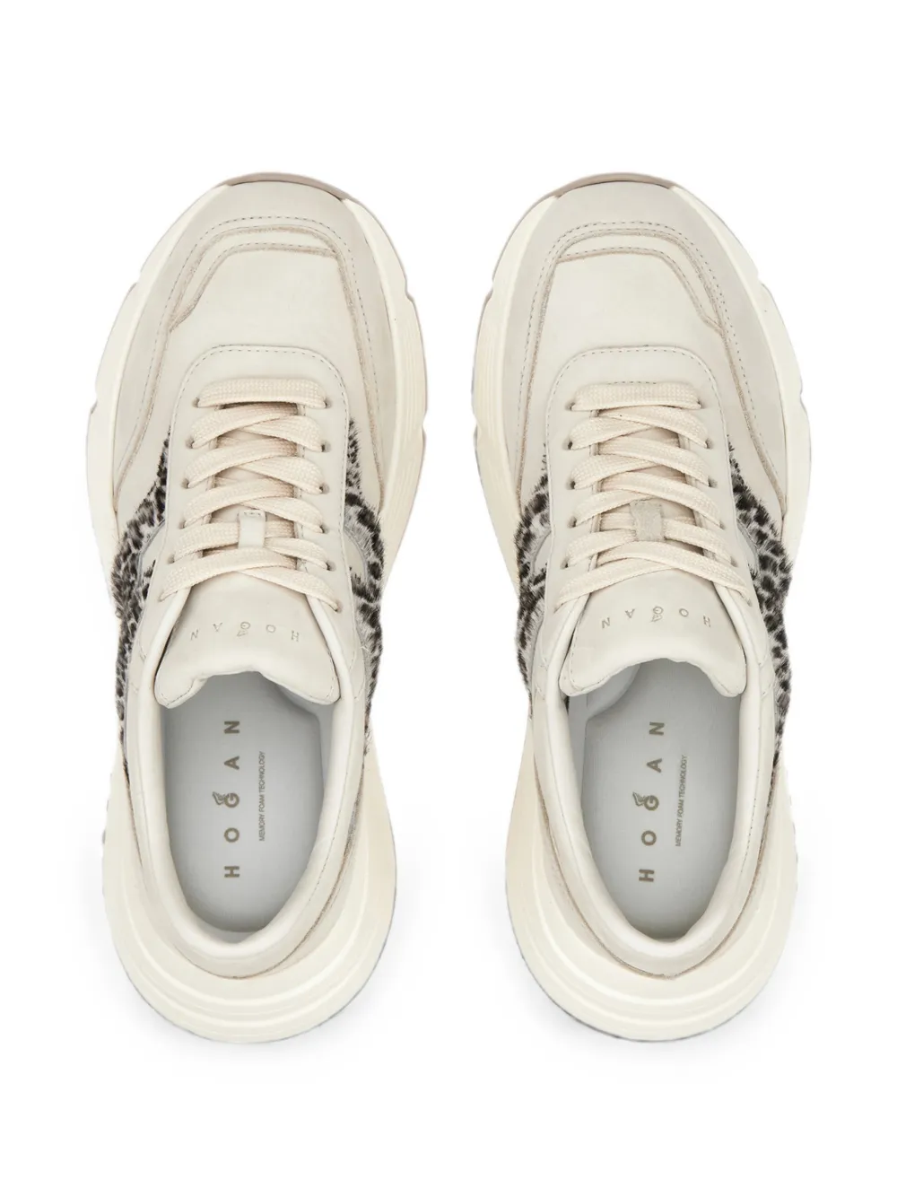 Hogan Hi-Fi sneakers met luipaardprint Beige