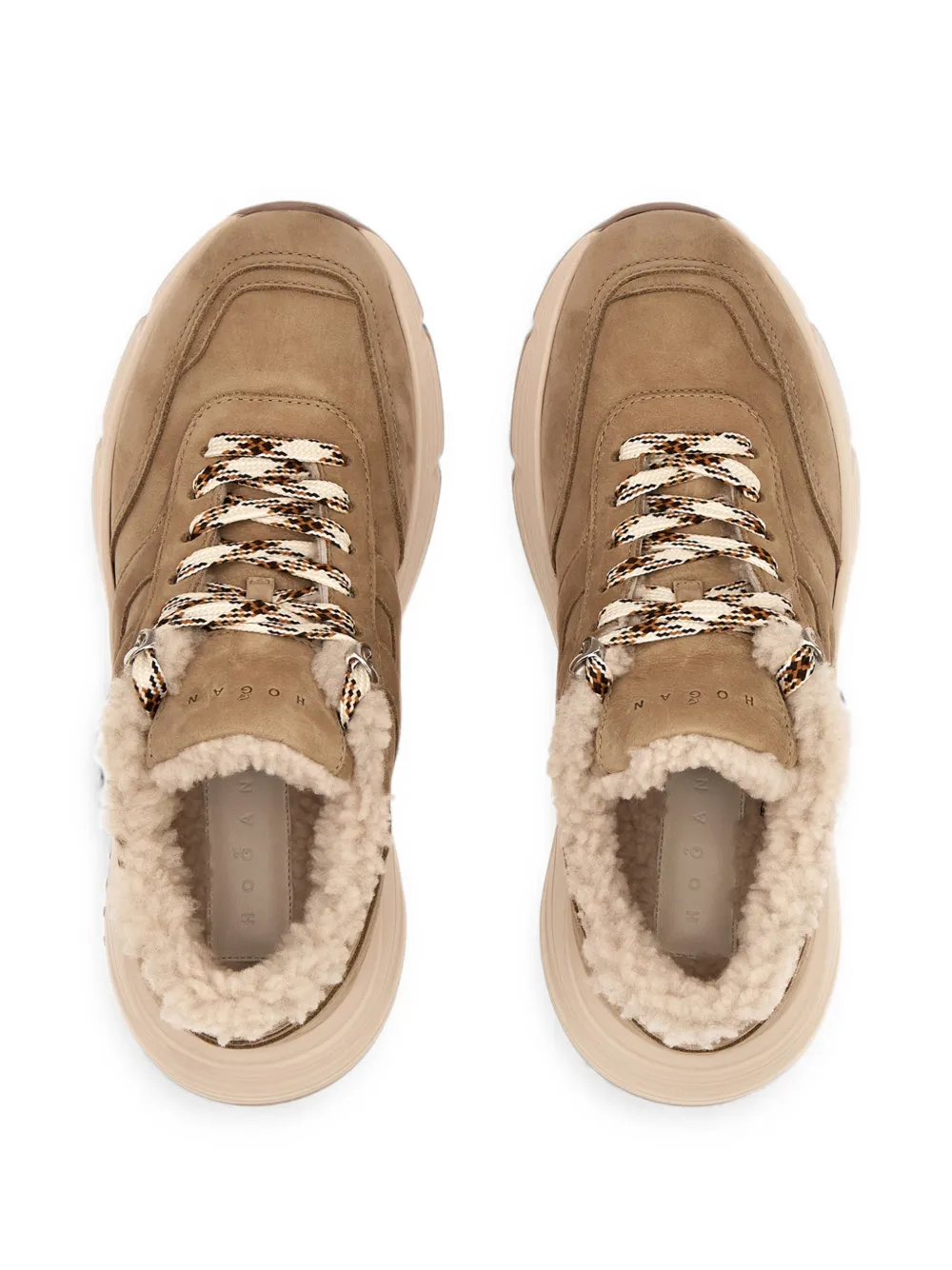 Hogan Hi-Fi sneakers met lammy afwerking Beige