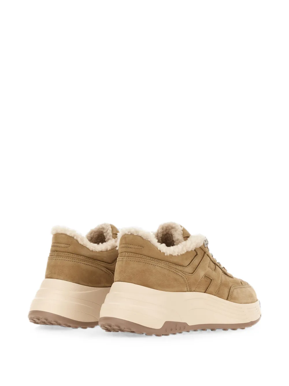 Hogan Hi-Fi sneakers met lammy afwerking Beige