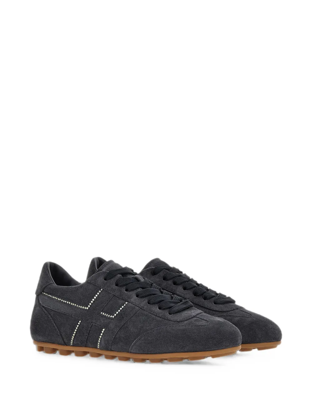 Hogan Olympia suède sneakers verfraaid met kristallen Grijs
