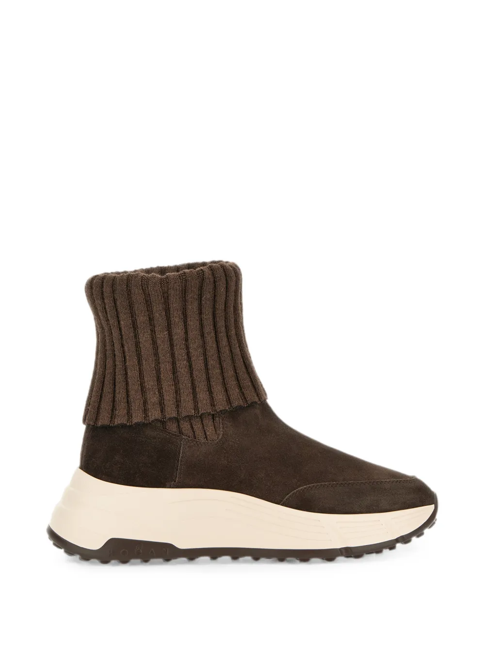 Hogan Gerippte Hi-Fi Sneakers - Braun