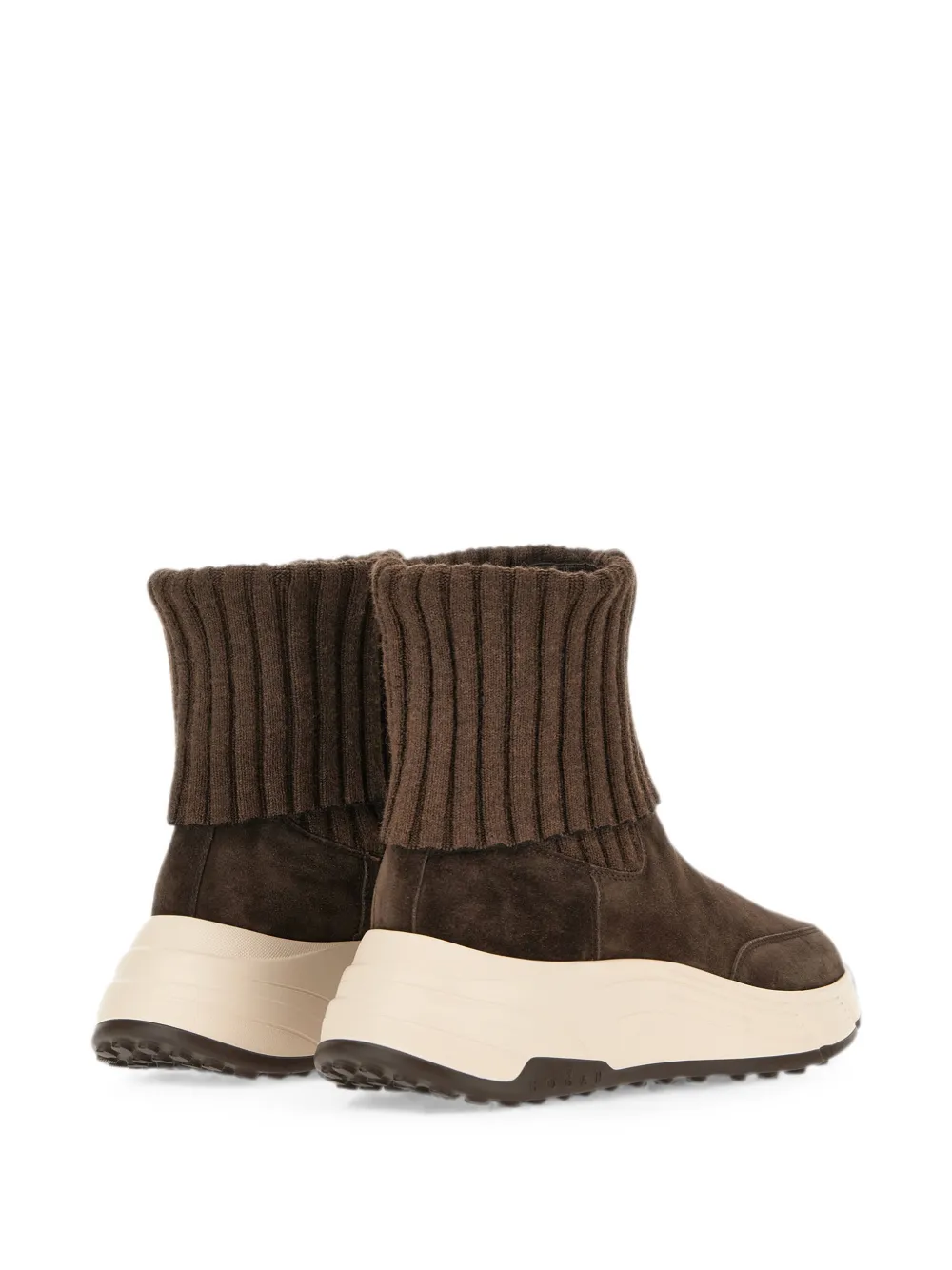 Hogan Hi-Fi ribgebreide sneakers Bruin