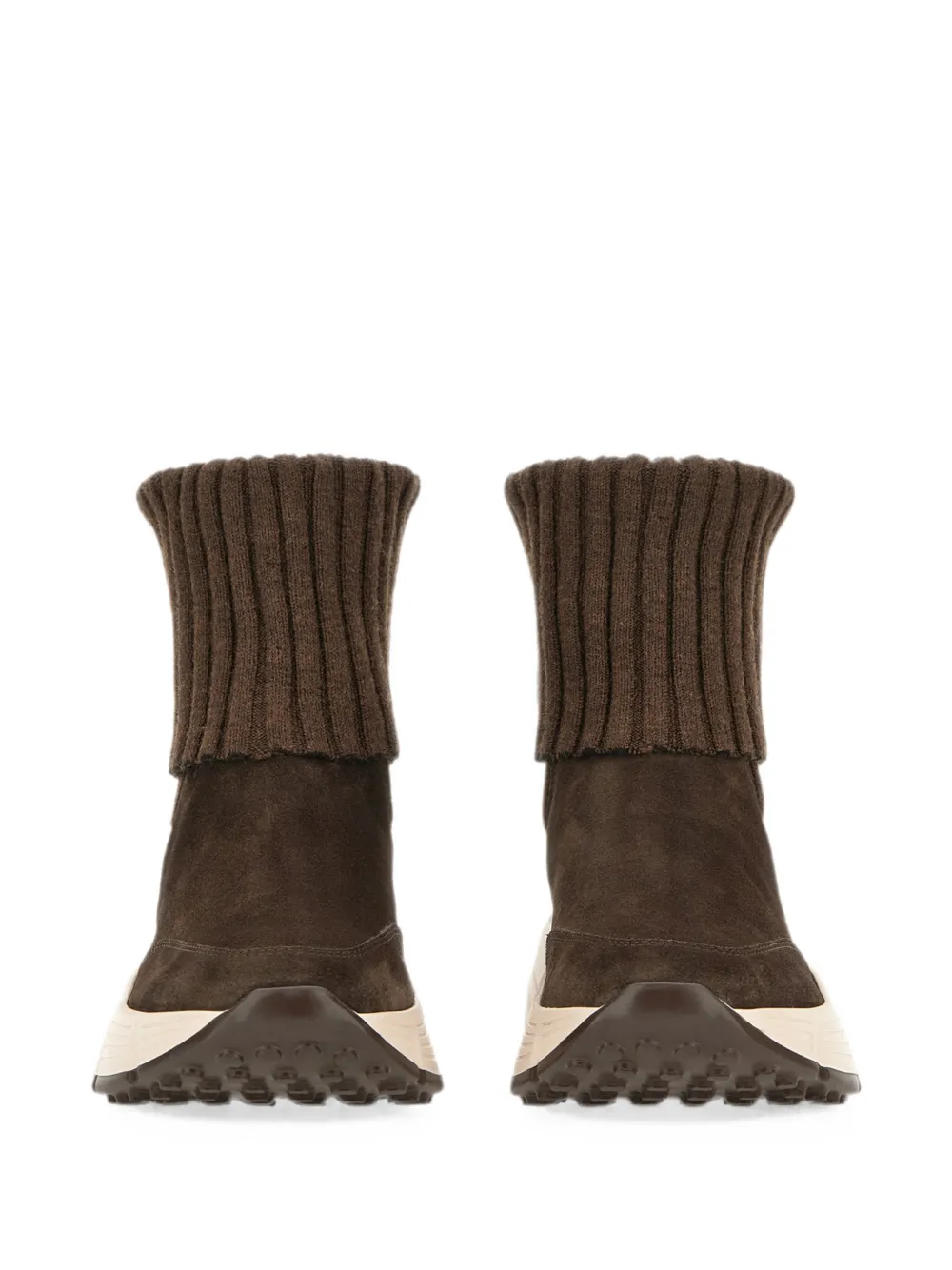 Hogan Hi-Fi ribgebreide sneakers Bruin