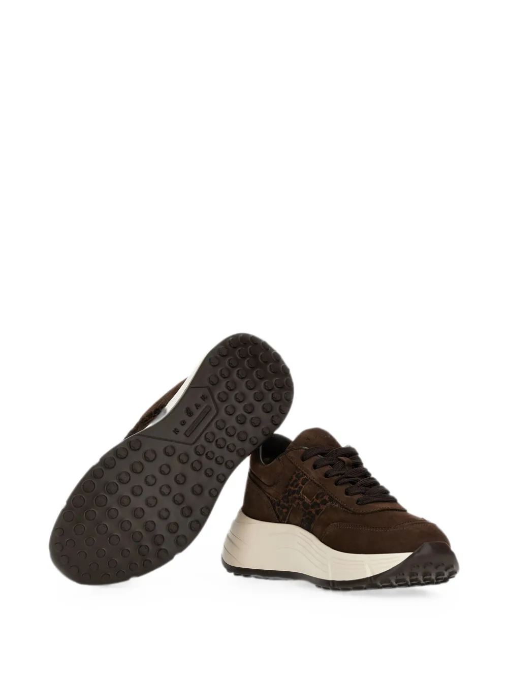 Hogan Hi-Fi leopard-print sneakers Bruin