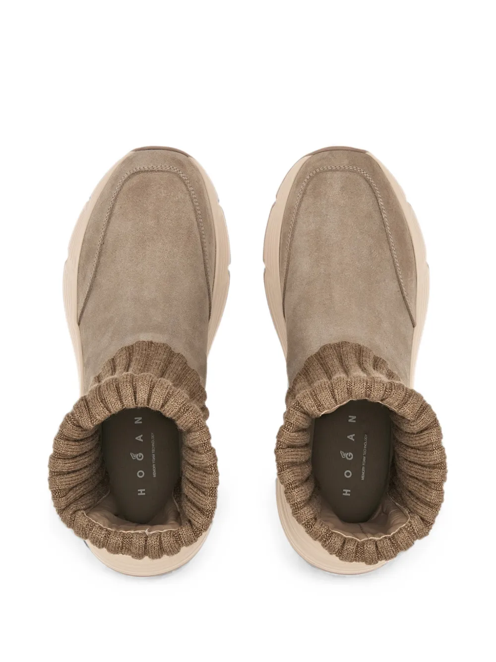 Hogan Hi-Fi ribbed-knit sneakers Beige