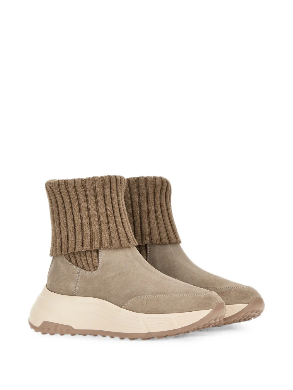 Hogan Hi-Fi ribbed-knit sneakers Beige