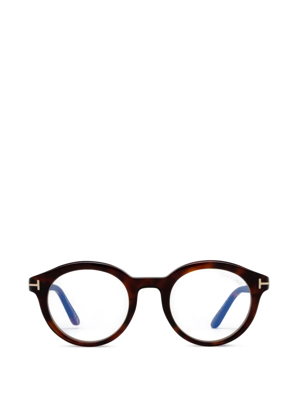 TOM FORD Eyewear Occhiali da sole tondi con effetto tartarugato - Marrone