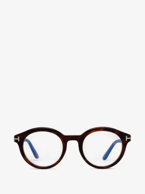 TOM FORD Eyewear Runde Brille in Schildpattoptik