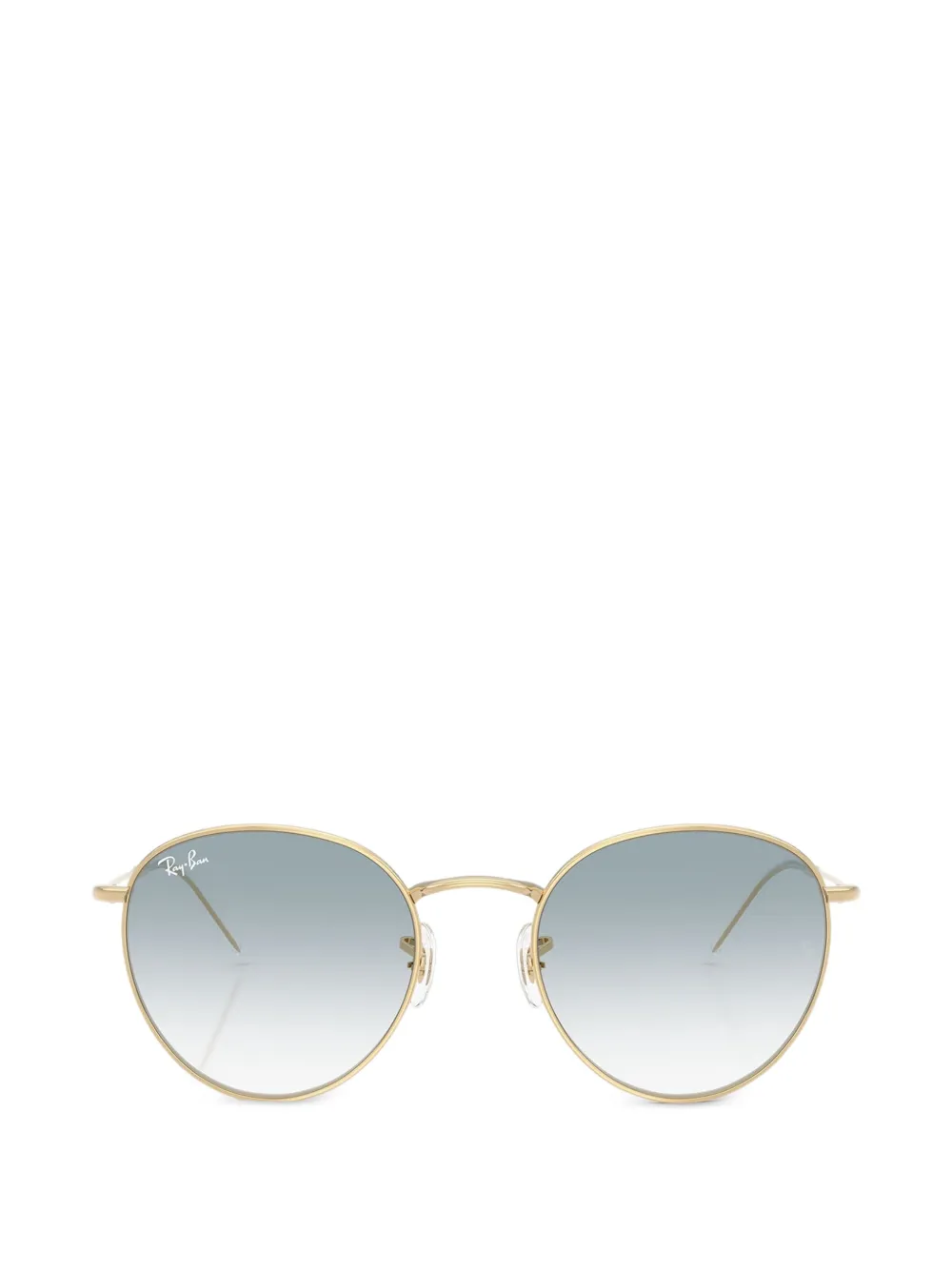 Ray Ban Round Reverse Sunglasses In Gold
