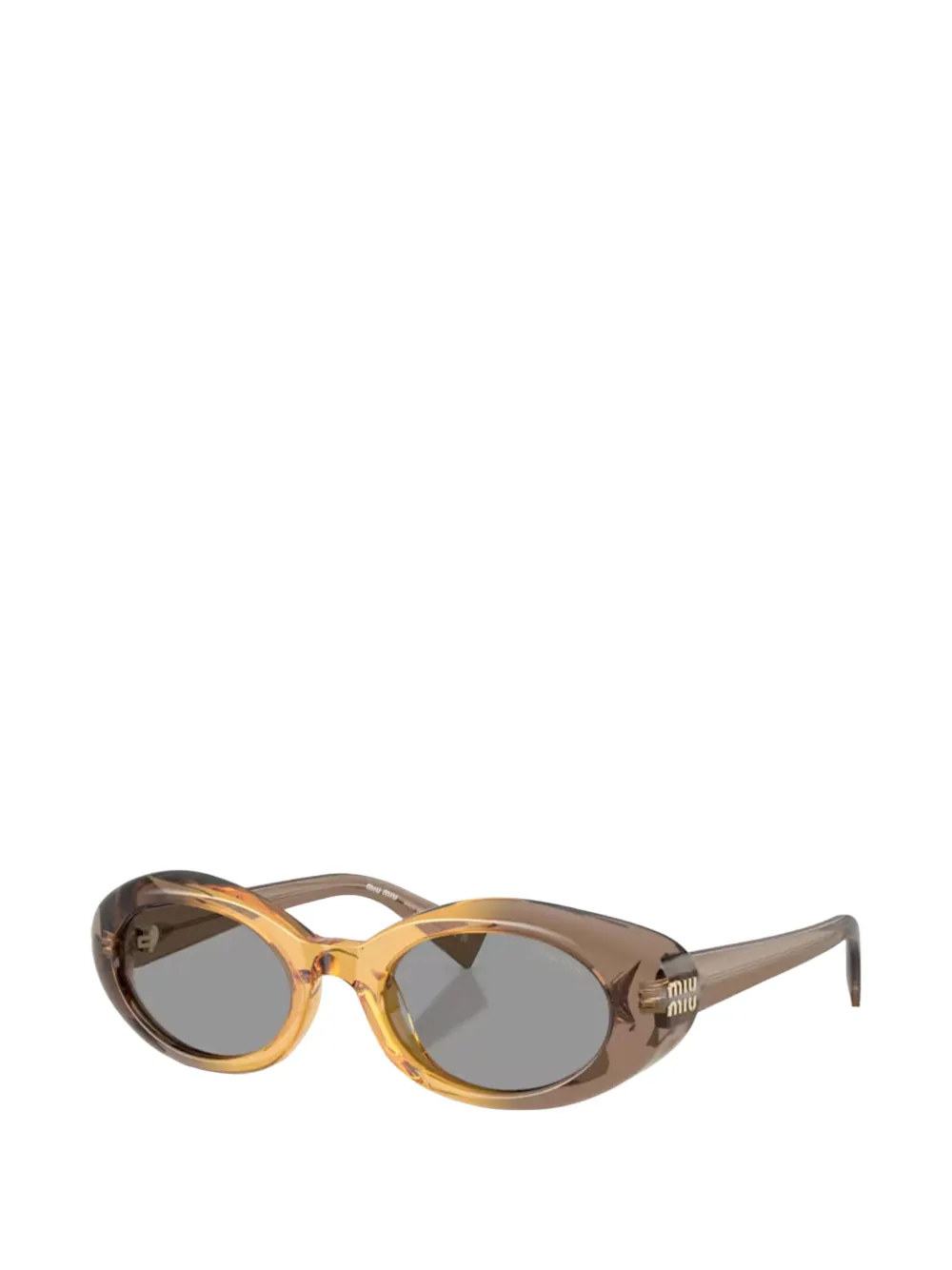 Miu Eyewear Zonnebril met ovalen montuur Beige